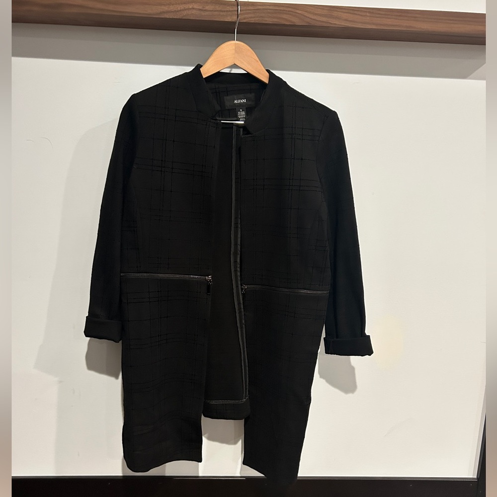 Alfani long black zip jacket blazer